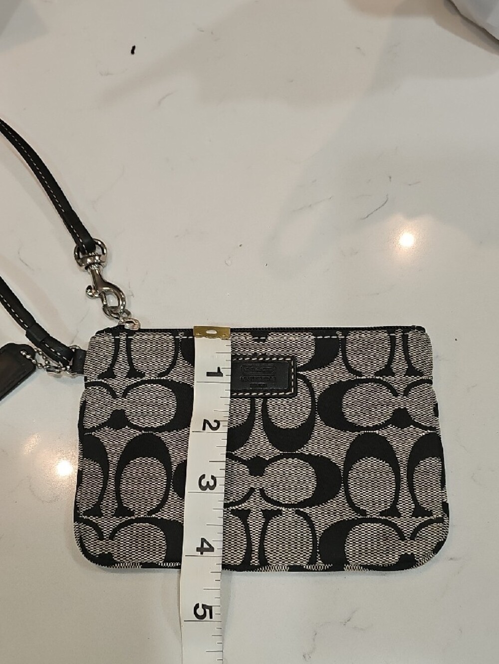 Coach Black and Cream Signature Canvas Wristlet - Picture 9 of 9